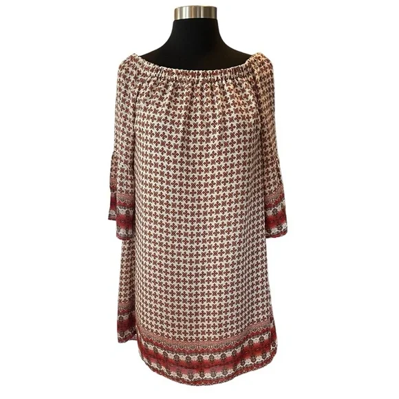 Carolina Belle Montreal retro off shoulder shift dress bell sleeve 2 sma… - Picture 3 of 15